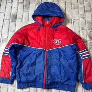 Vintage 90s Montreal Canadeins NHL Hockey Puffer Jacket Fans Gear Size XL